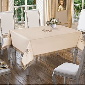 Dertsiz S Güpürlü Nakışlı Masa Örtüsü