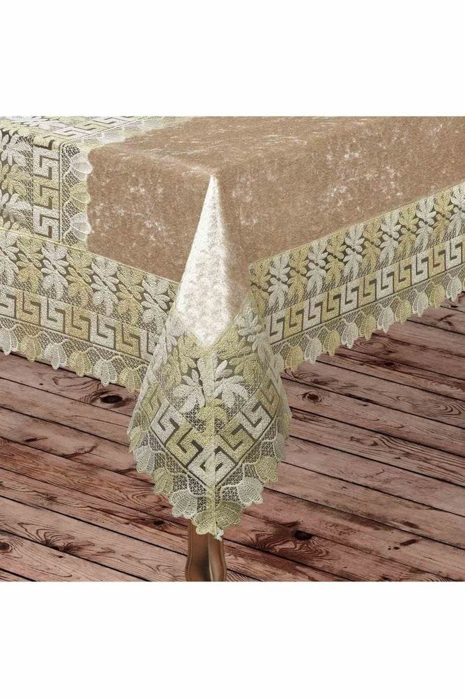 Antik Greek Kadife Güpürlü Masa Örtüsü - Görsel 6